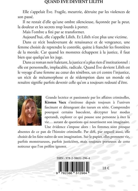 Quatrième de couverture de « QUAND EVE DEVIENT LILITH »