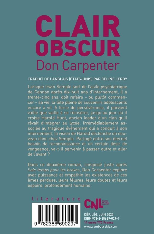 Quatrième de couverture de « Clair-obscur »