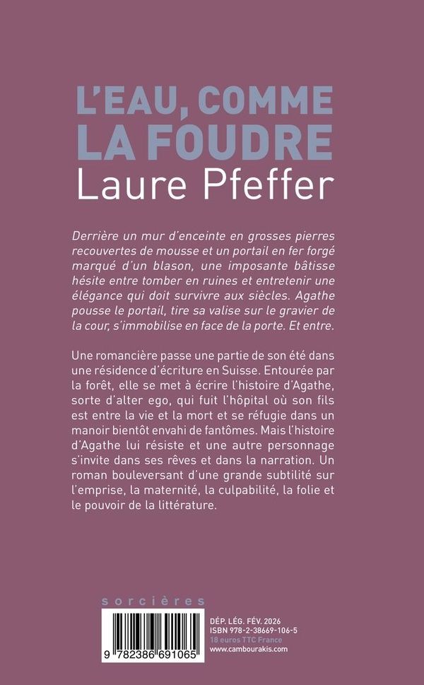 Quatrième de couverture de « L'eau, comme la foudre »