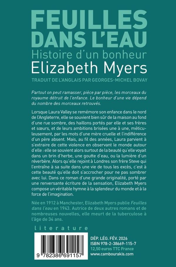 Quatrième de couverture de « Feuilles dans l'eau : Histoire d'un bonheur »