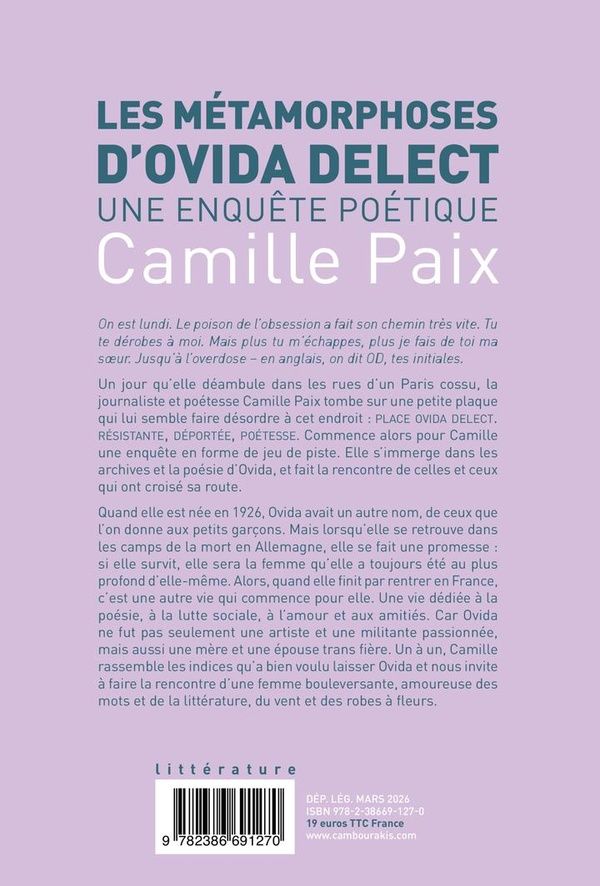 Quatrième de couverture de « Les Métamorphoses d'Ovida Delect »