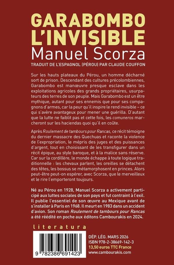 Quatrième de couverture de « Garabombo l invisible »