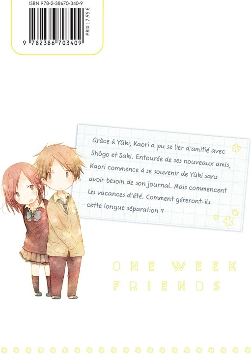 Quatrième de couverture de « ONE WEEK FRIENDS - TOME 03 »