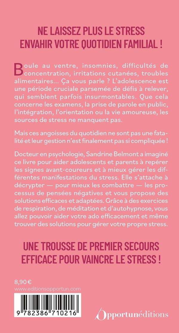 Quatrième de couverture de « Zéro stress pour mon ado »