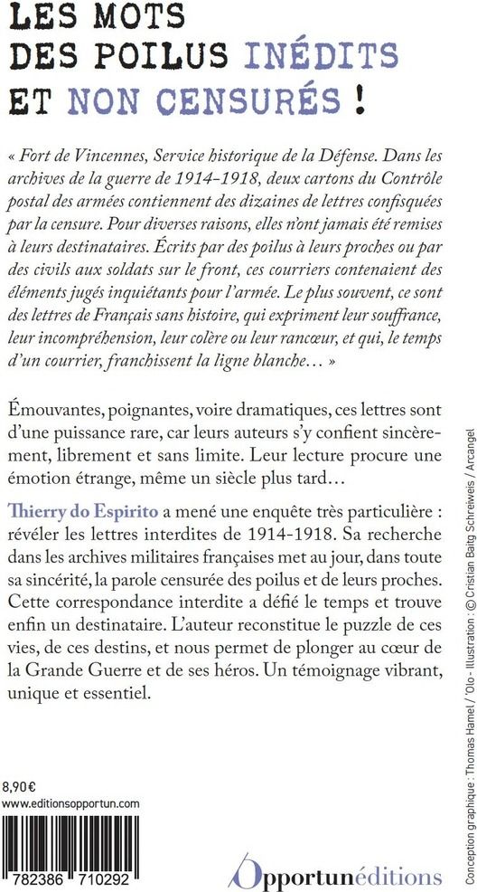 Quatrième de couverture de « Poilus : les lettres interdites »