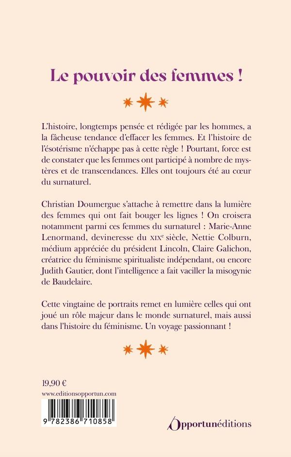 Quatrième de couverture de « Femmes du surnaturel : Portraits d'aventurières au-delà du réel et du visible »