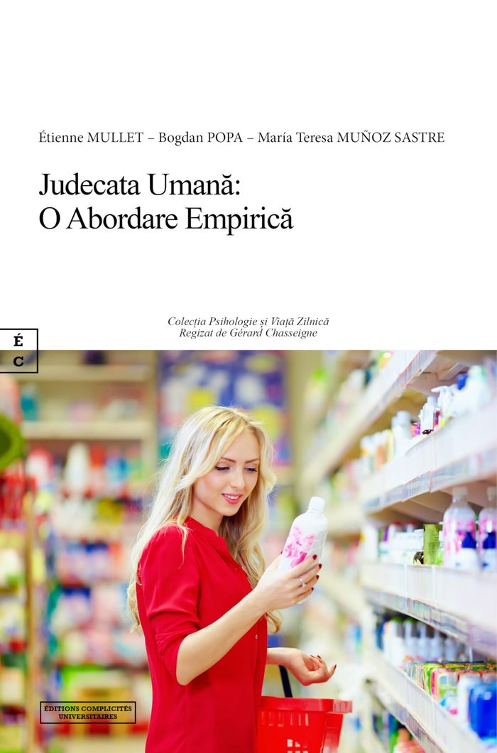 Couverture du livre « Judecata umana : o abordare empirica » de Étienne Mullet, librairie Les Contes Infusés à Corte