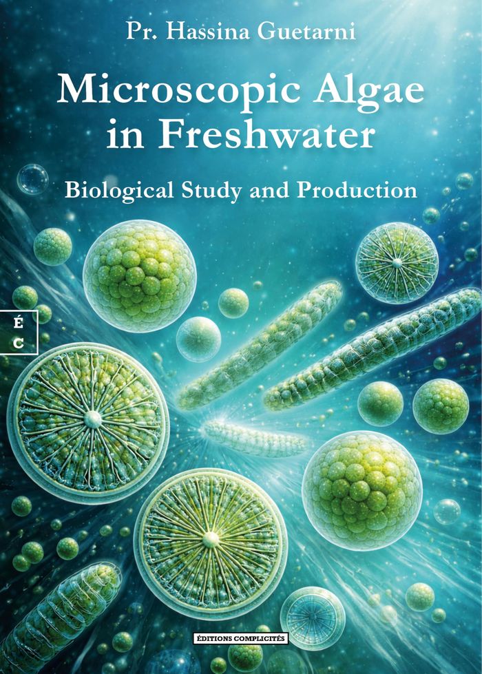 Couverture du livre « Microscopic algae in freshwater : biological study and production », librairie Les Contes Infusés à Corte