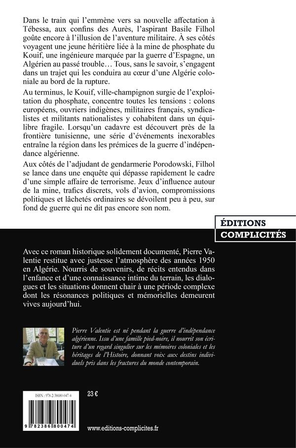 Quatrième de couverture de « Le dernier train pour Tébessa »
