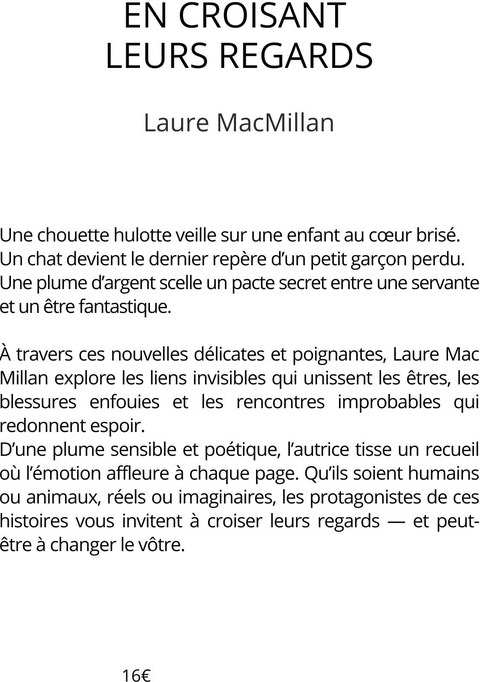 Quatrième de couverture de « En croisant leurs regards : nouvelles »
