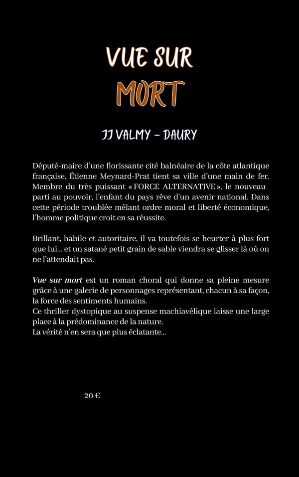 Quatrième de couverture de « Vue sur mort : roman »