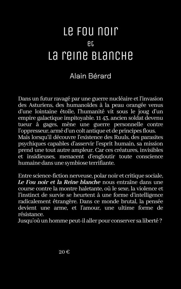 Quatrième de couverture de « Le fou noir et la reine blanche »