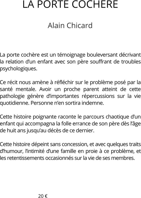 Quatrième de couverture de « La porte cochère : roman »
