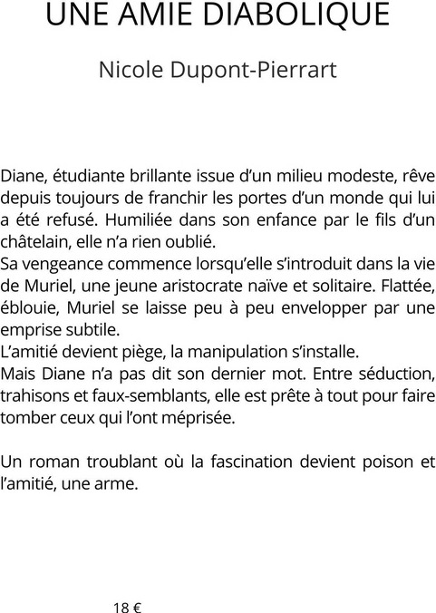 Quatrième de couverture de « Une amie diabolique : roman »