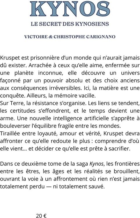 Quatrième de couverture de « Kynos »