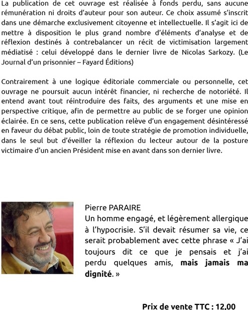 Quatrième de couverture de « Visite guidée de la cellule de Nicolas Sarkozy »