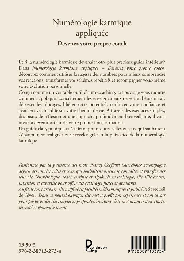 Quatrième de couverture de « NUMEROLOGIE KARMIQUE APPLIQUEE - DEVENEZ VOTRE PROPRE COACH »