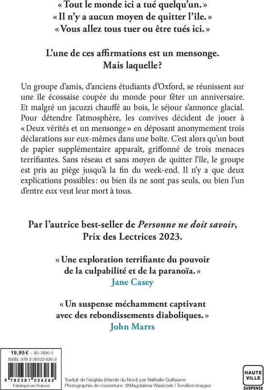 Quatrième de couverture de « DEUX VERITES, UN MENSONGE »