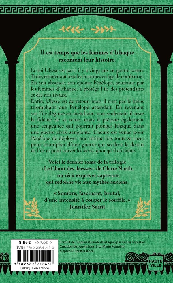 Quatrième de couverture de « LE CHANT DES DEESSES, T3 : LA DERNIERE REINE DE GRECE »