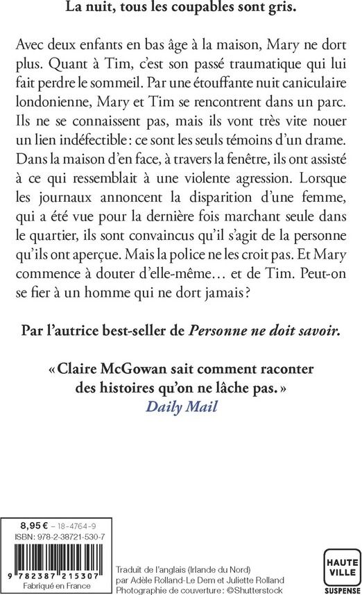 Quatrième de couverture de « SI TU NE DORS PAS »
