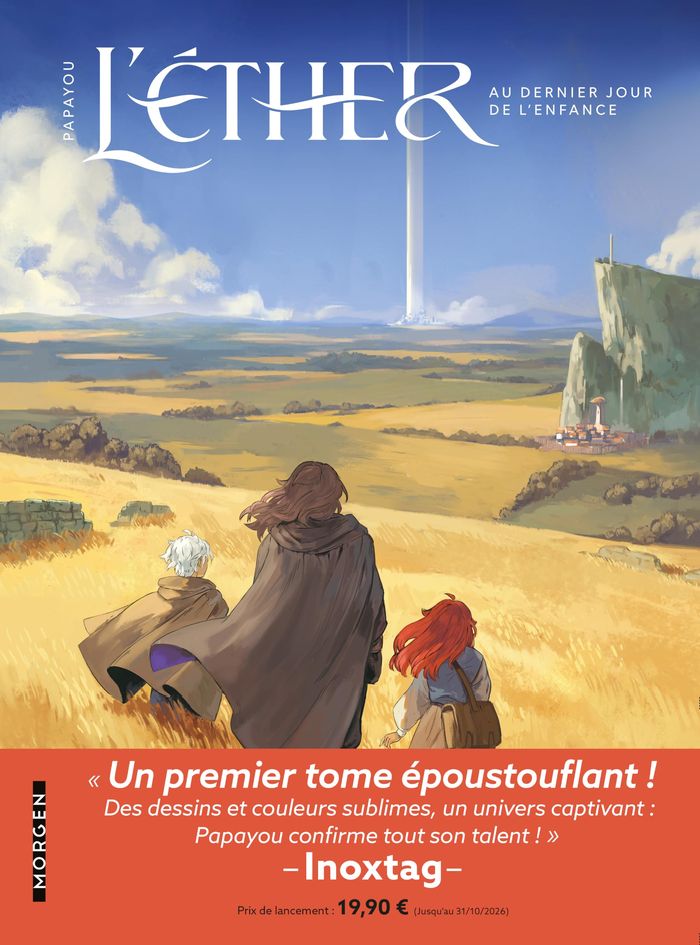 Couverture du livre « L'ETHER - TOME 1 : AU DERNIER JOUR DE L'ENFANCE » de Papayou, librairie Les Contes Infusés à Corte