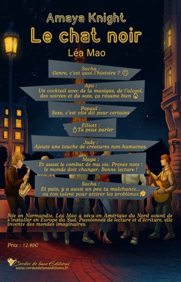 Quatrième de couverture de « (A)maya Knight : Le chat noir »