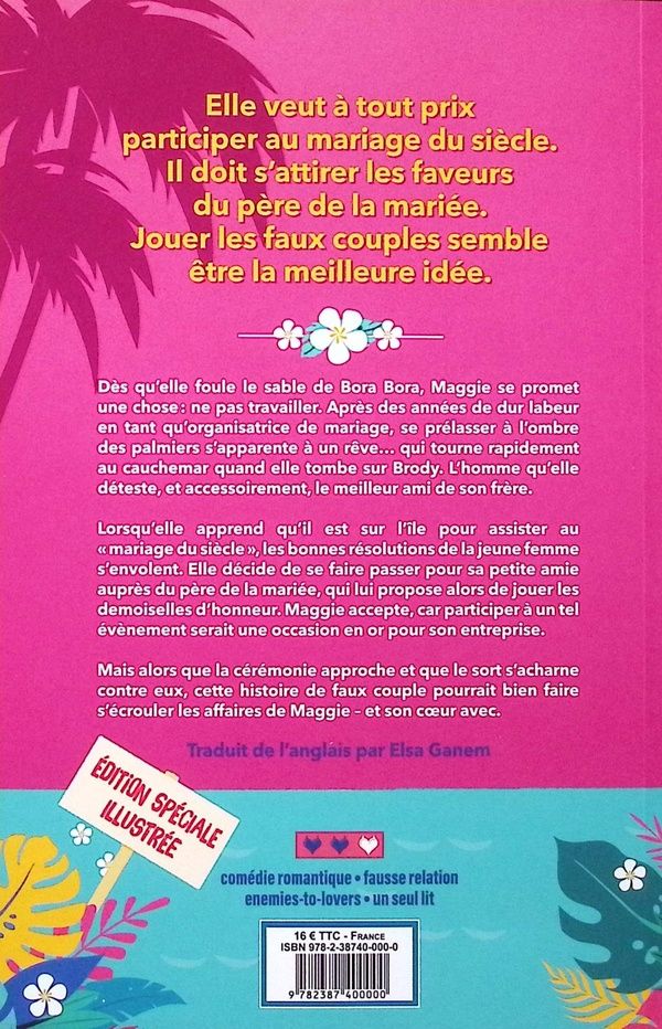 Quatrième de couverture de « Demoiselle d'honneur à louer »