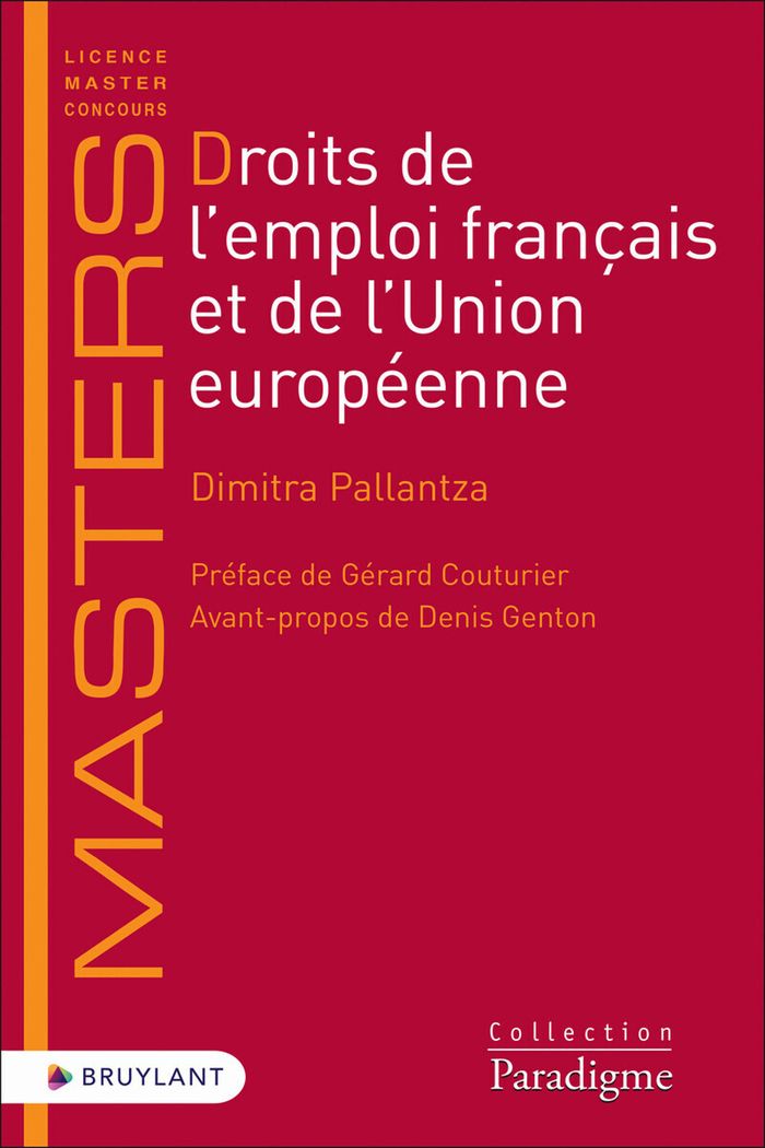 Couverture du livre « Droits de l'emploi français et de l'Union européenne » de Dimitra Pallantza, librairie Les Contes Infusés à Corte
