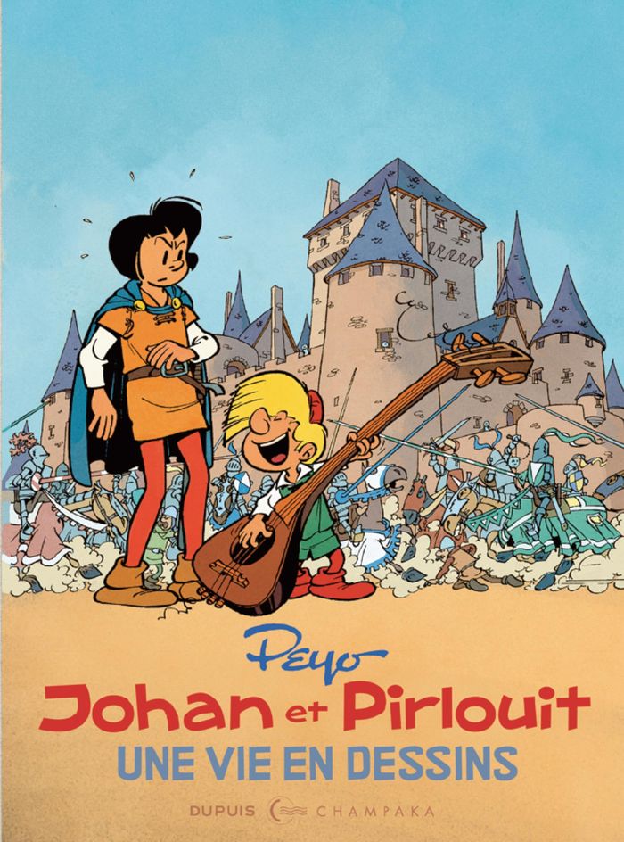 Couverture du livre « UNE VIE EN DESSINS - T11 - UNE VIE EN DESSINS - PEYO JOHAN ET PIRLOUIT », librairie Les Contes Infusés à Corte