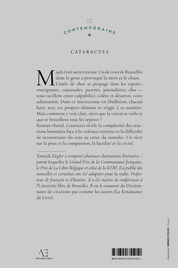 Quatrième de couverture de « CATARACTES »