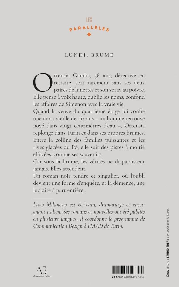 Quatrième de couverture de « LUNDI, BRUMES »