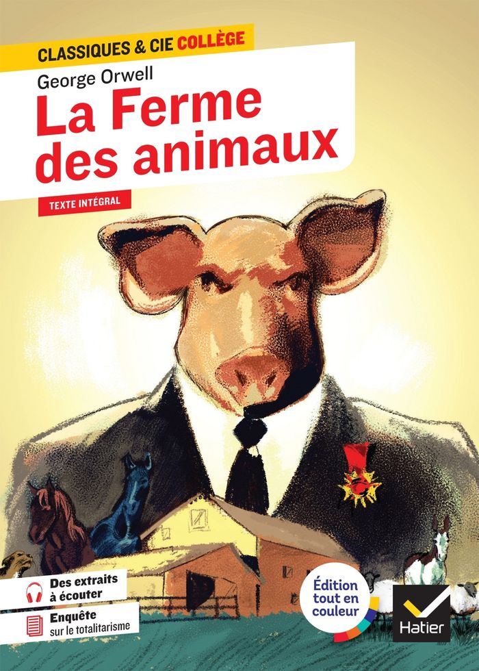 Couverture du livre « La ferme des animaux : 1945... » de George Orwell, librairie Les Contes Infusés à Corte