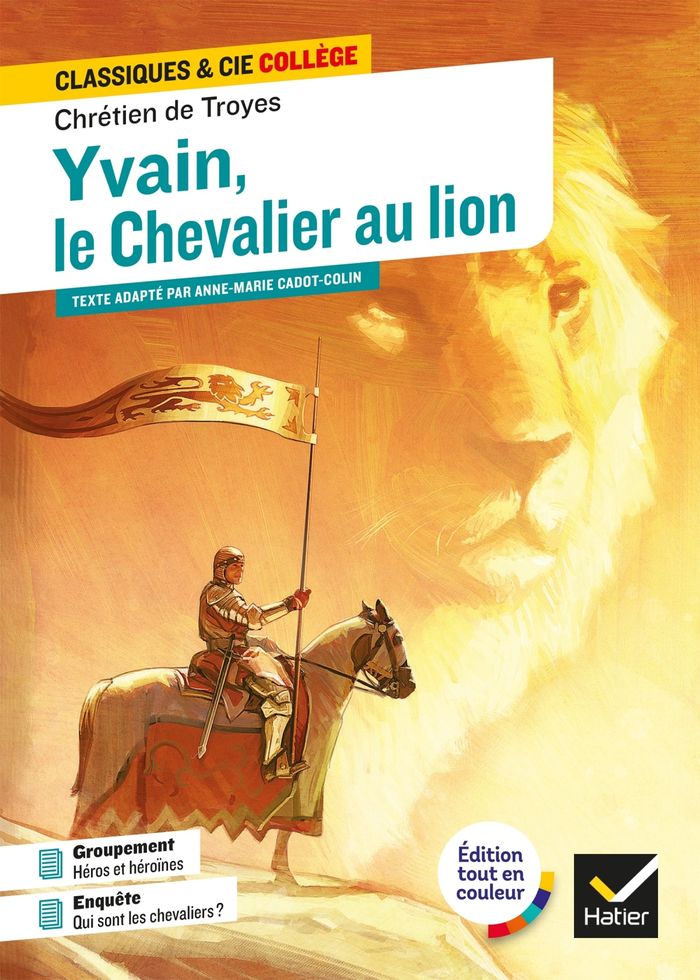 Couverture du livre « Yvain, le chevalier au lion : texte intégral » de Chrétien de Troyes, librairie Les Contes Infusés à Corte