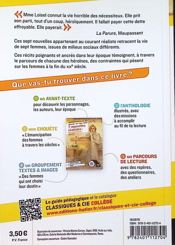 Quatrième de couverture de « 7 nouvelles réalistes : des vies de femmes »