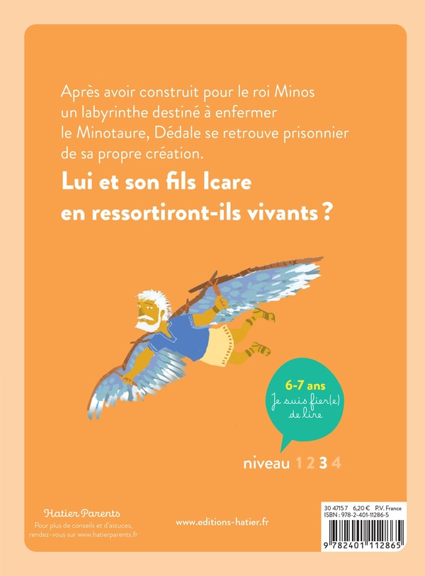 Quatrième de couverture de « L'évasion de Dédale et Icare »
