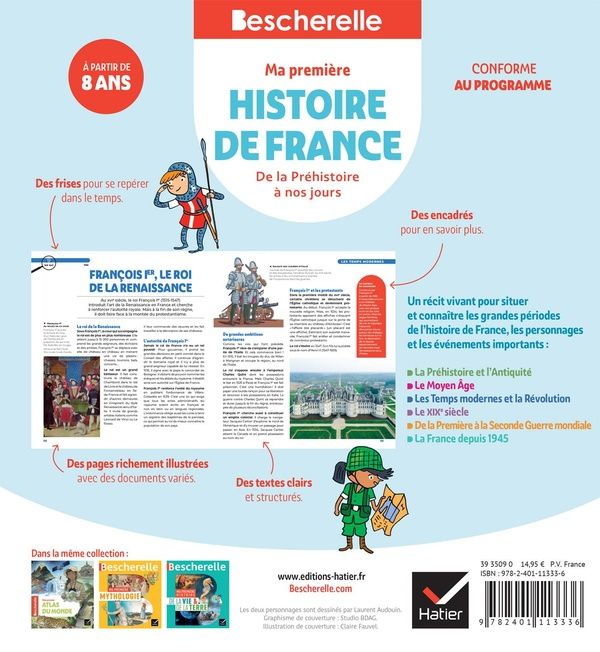 Quatrième de couverture de « Ma première histoire de France : de la préhistoire à nos jours »
