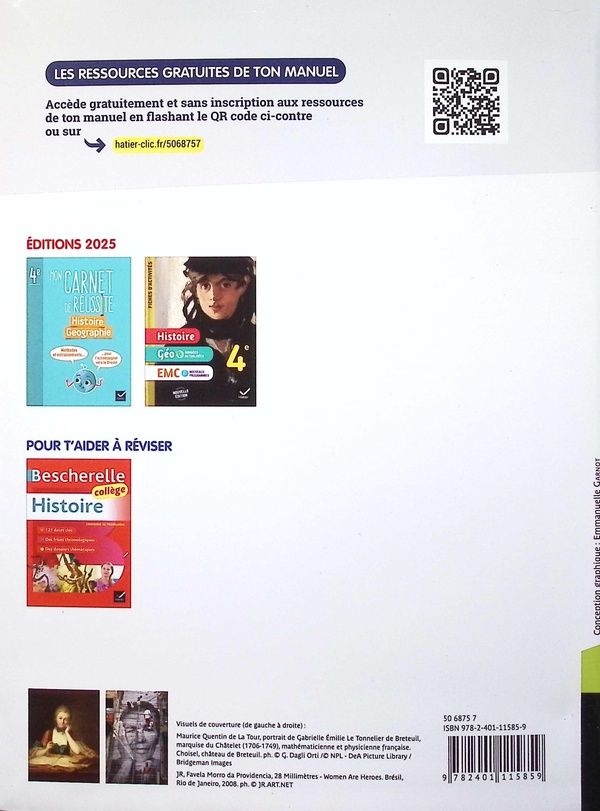 Quatrième de couverture de « Histoire-géographie, EMC, 4e : nouveaux programmes EMC »