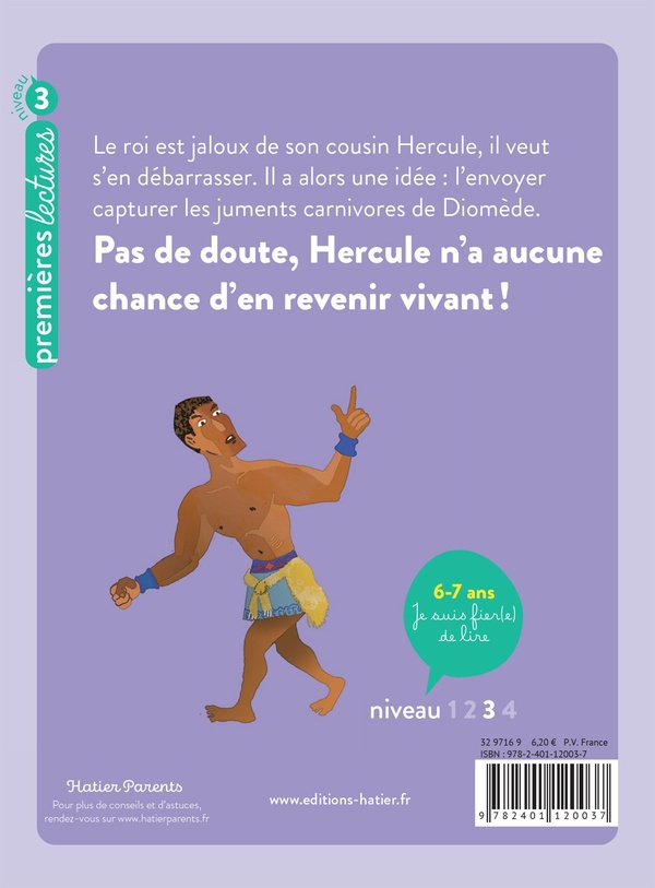 Quatrième de couverture de « MA PREMIERE MYTHOLOGIE - T03 - MA PREMIERE MYTHOLOGIE - HERCULE ET LES CHEVAUX DE DIOMEDE »