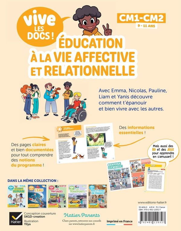 Quatrième de couverture de « Éducation à la vie affective et relationnelle : CM1 / CM2 »