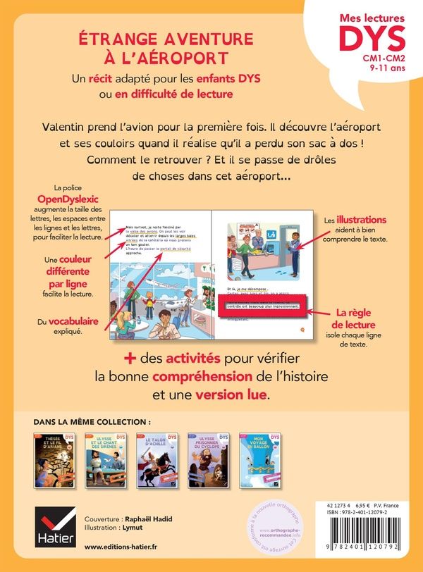 Quatrième de couverture de « Étrange aventure à l'aéroport lecture »