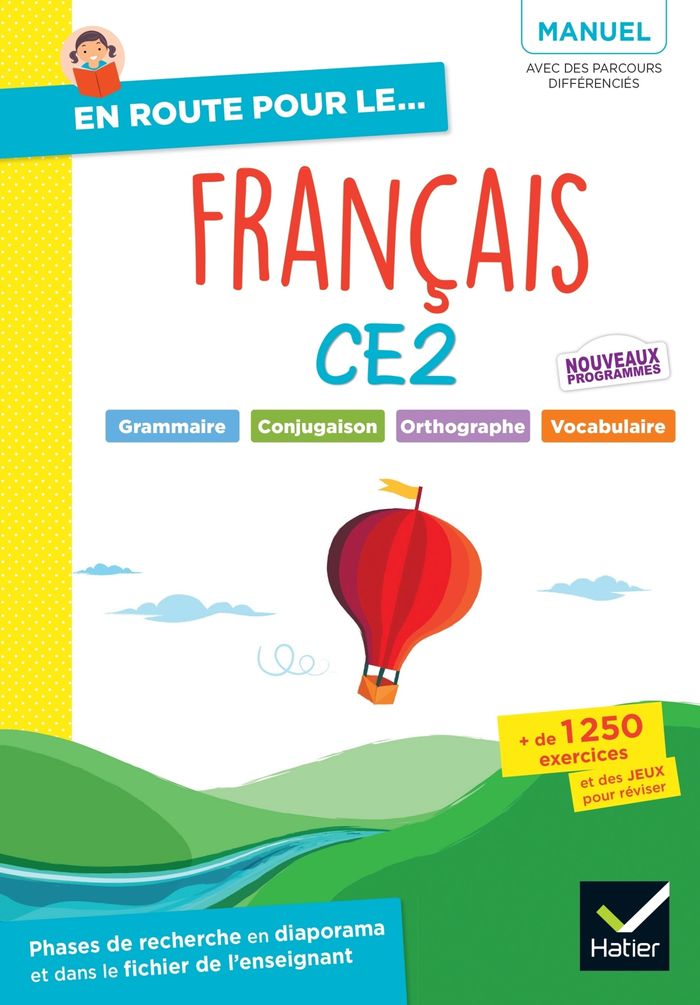 Couverture du livre « En route pour le Français CE2 : manuel élève » de Célia Chambon, librairie Les Contes Infusés à Corte