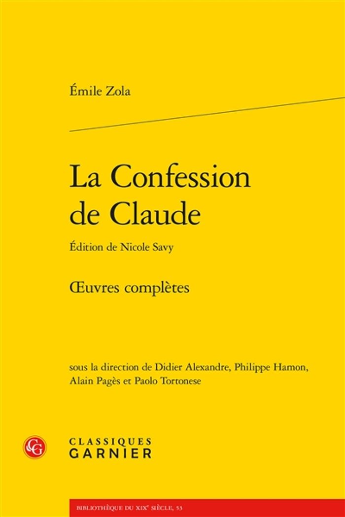 Couverture du livre « La confession de Claude » de Émile Zola, librairie Les Contes Infusés à Corte