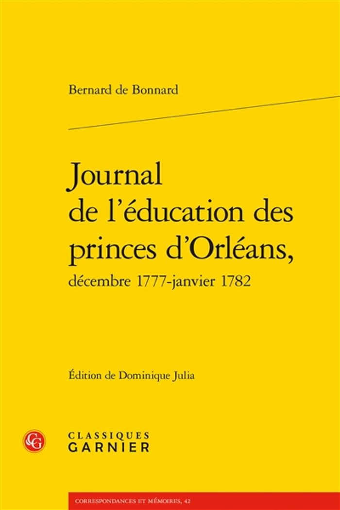 Couverture du livre « JOURNAL DE L'EDUCATION DES PRINCES D'ORLEANS, » de Bonnard Bernard De, librairie Les Contes Infusés à Corte