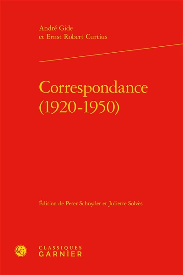 Couverture du livre « CORRESPONDANCE (1920-1950) » de Gide/curtius, librairie Les Contes Infusés à Corte