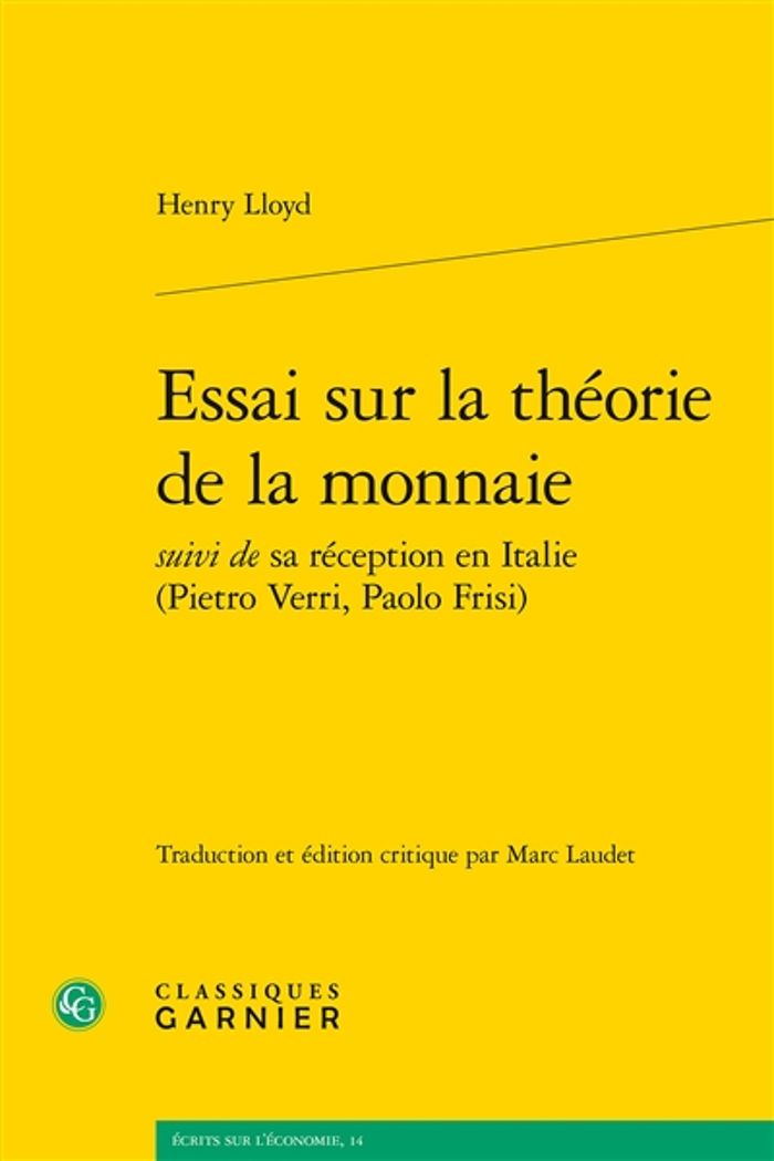 Couverture du livre « ESSAI SUR LA THEORIE DE LA MONNAIE » de Henry Lloyd, librairie Les Contes Infusés à Corte