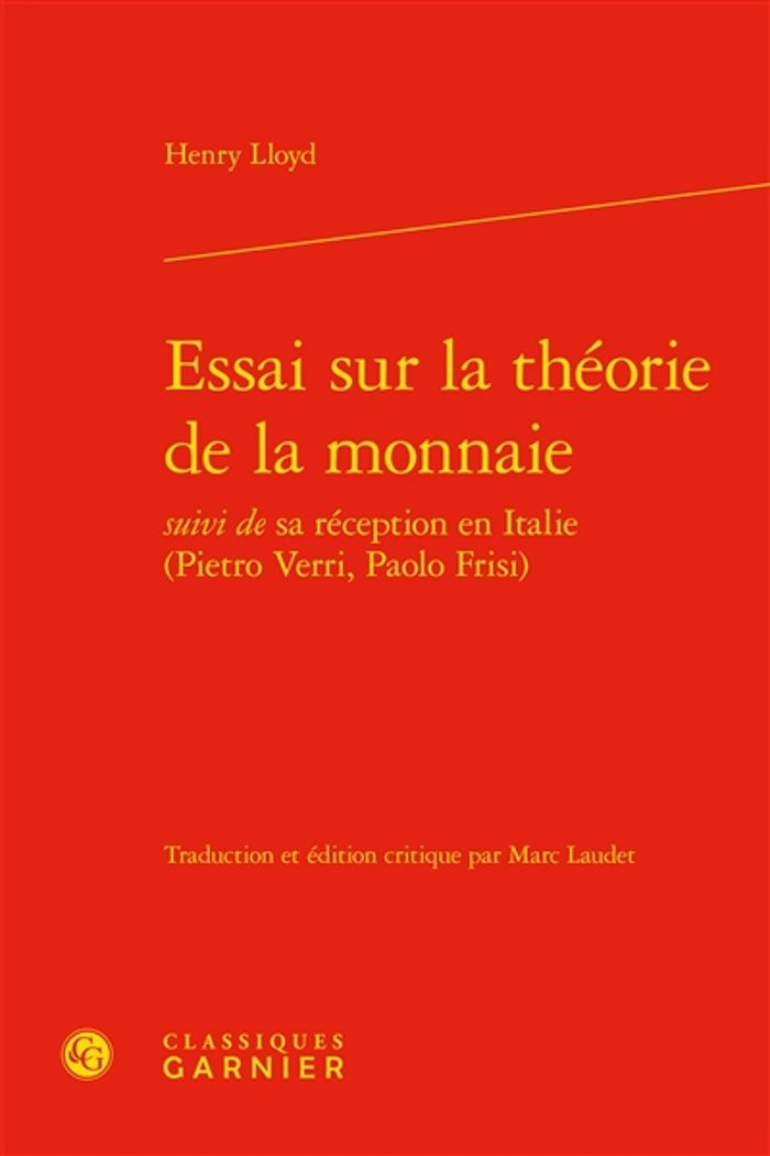 Couverture du livre « ESSAI SUR LA THEORIE DE LA MONNAIE » de Henry Lloyd, librairie Les Contes Infusés à Corte