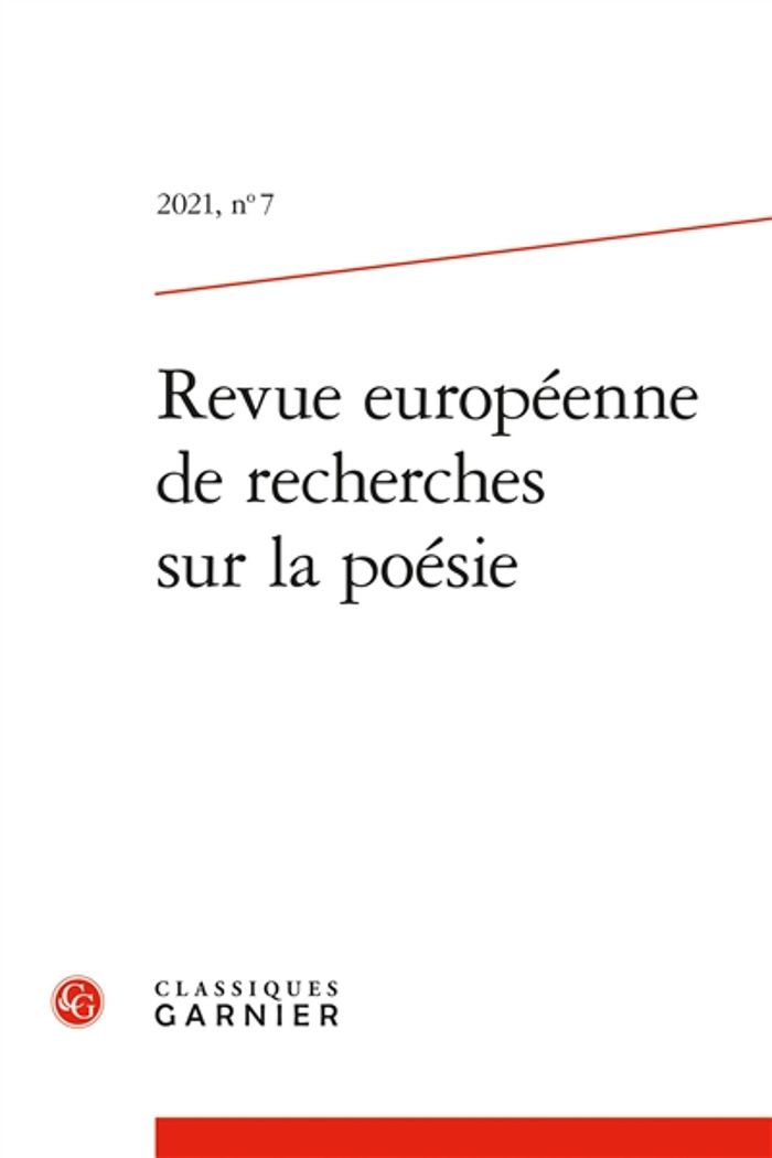 Couverture du livre « REVUE EUROPEENNE DE RECHERCHES SUR LA POESIE - 2021, N 7 », librairie Les Contes Infusés à Corte