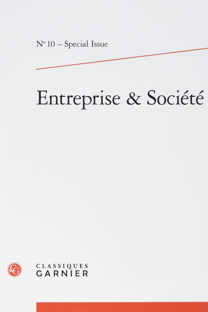 Couverture du livre « ENTREPRISE & SOCIETE, N 10 - SPECIAL ISSUE - VARIA » de Collectif, librairie Les Contes Infusés à Corte