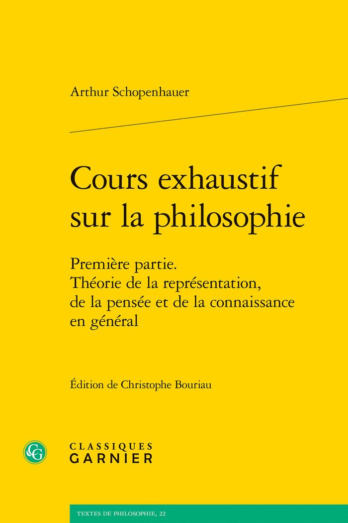 Couverture du livre « Cours exhaustif sur la philosophie » de Arthur Schopenhauer, librairie Les Contes Infusés à Corte
