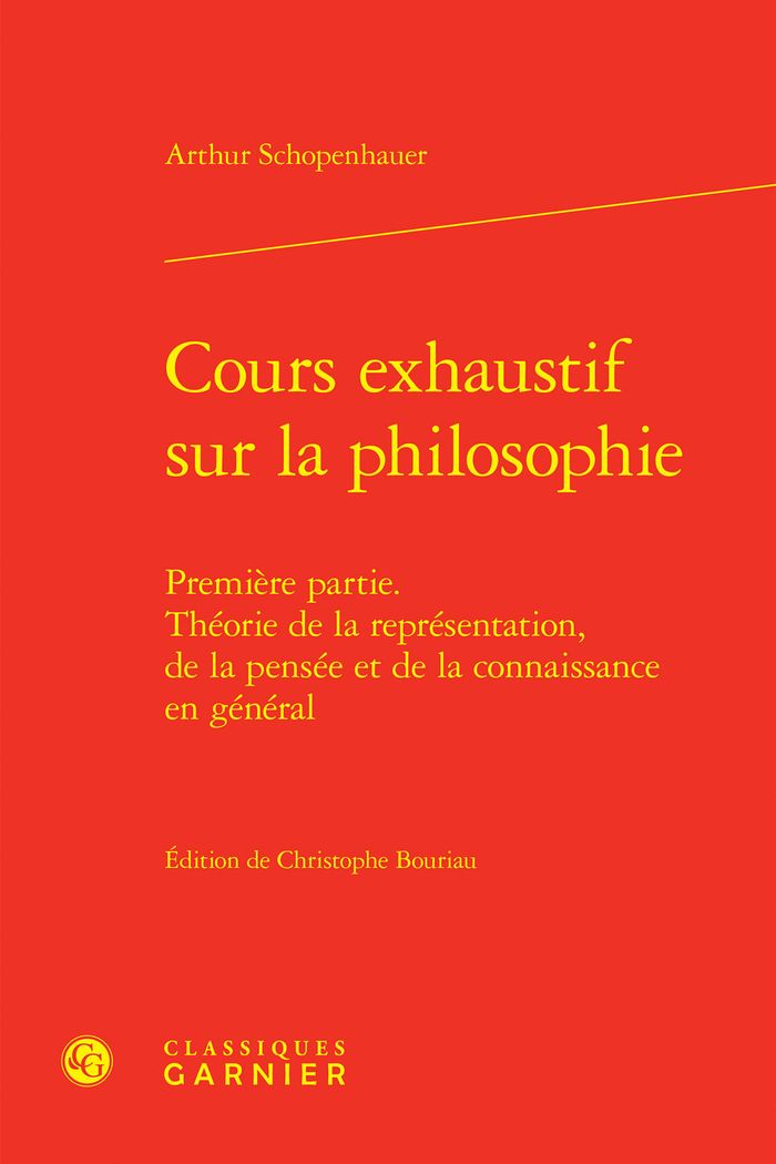 Couverture du livre « Cours exhaustif sur la philosophie » de Arthur Schopenhauer, librairie Les Contes Infusés à Corte